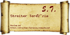 Streiter Terézia névjegykártya